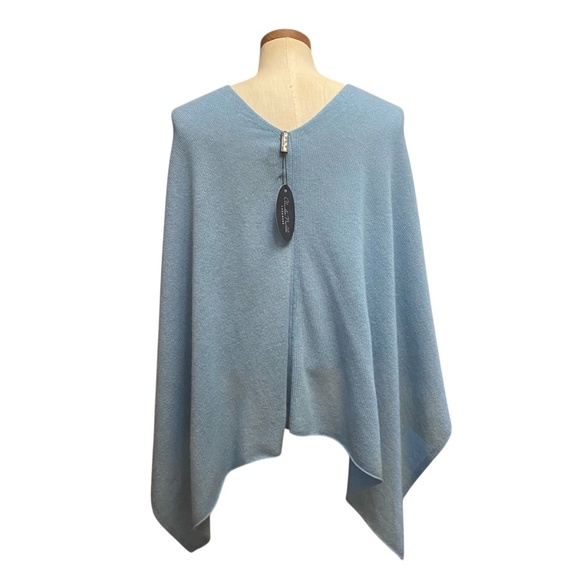Claudia Nichole Lt Blue Cashmere Topper Wrap Scarf Poncho OS - Picture 5 of 8